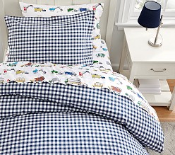 Check Organic Cotton Duvet Cover & Shams