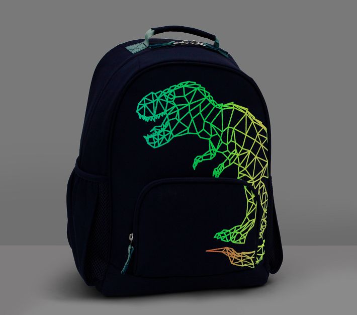 dinosaurs print canvas mini backpack purse Personalised with Dinosaur Initial T‑Rex Blueprint Backpack | Pottery