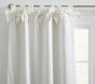 Open Box: Eyelet Bow Tab Top Blackout Curtain (44"W x 84"L) - White