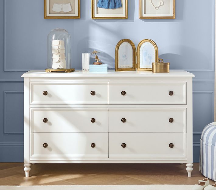 Chris Loves Julia Turned Wood Extra-Wide Dresser, Heritage Brown/Walnut