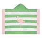 Rugby Stripe Flamingo Kid Beach Hooded Towel UPF 50+