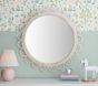 Quinn Scallop Round Rattan Mirror (30")