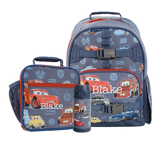 disney boys cars mini backpack with utility case blue Lunch Box for Preschool Toddler Girls or display 16" Disney Cars Blue Backpack