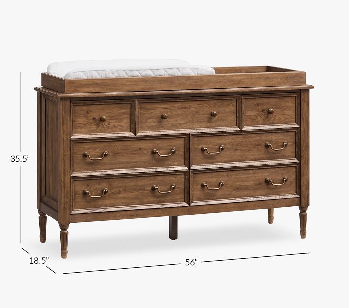 long changing table dresser PAKASEPT 43.3-in W White Freestanding -Mount Changing Table one_size