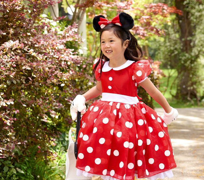 mini mouse dresses Disney Parks Minnie Mouse Red Polka Dot Costume Dress Girls Size 9/10 B8