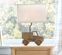 Carved Wood Truck Table Lamp (17")