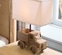 Carved Wood Truck Table Lamp (17")
