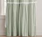 Evelyn Linen Blend Ruffle Bottom Bow Blackout Curtain
