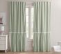 Evelyn Linen Blend Ruffle Bottom Bow Blackout Curtain