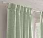 Evelyn Linen Blend Ruffle Bottom Bow Blackout Curtain