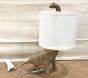 Open Box: Carved Brachiosaurus Wood Table Lamp - Warm Sand