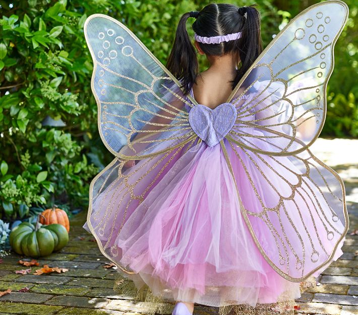 purple butterfly dress up Butterfly Twirl Dress with Wings & Headband, Blue/Purple