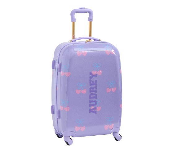 Stoney Clover Lane Lavender Cherry Bows Glitter Hardsided Luggage