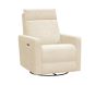 Open Box: Paxton Deluxe Power Swivel Recliner - Teddy Faux Fur Oat, Black
