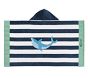 Rugby Stripe Shark Kid Beach Hooded Towel UPF 50+