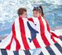 Rugby Stripe Whale Kid Beach  Towel UPF 50+