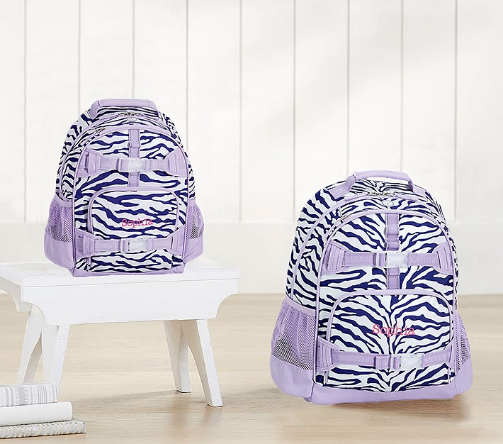 Mackenzie Lavender Zebra Glitter Backpacks | Pottery Barn Kids