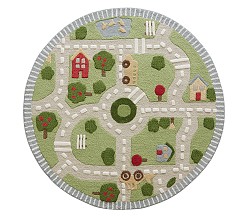 3-D Activity Play in the Park 5' Round Rug