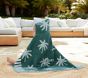 Palm Trees Plush Jacquard Baby Beach Hooded Towel UPF 50+