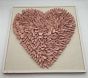 Open Box: Dimensional Fabric Heart Wall Art (24" SQ.) - Simply White, Pink