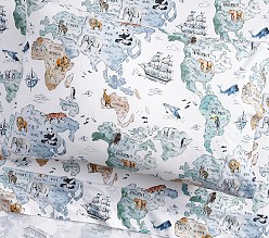 World Map Organic Cotton Sheet Set