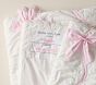 Pink Stripe Bow Baby Quilt