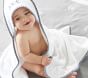 Gingham Baby Hooded Towel, Wash Cloth &amp; Swaddle Bundle