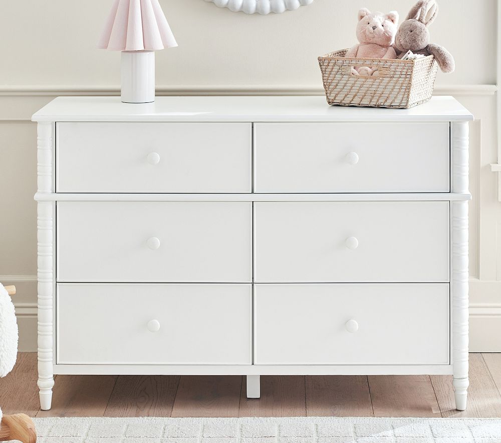 white childrens dresser Soho 3-Drawer Dresser, White/Natural at Child Craft Wide Dresser with Ample Storage SpaceWith 7/8 drawers Pottery Barn Kids Used Kids