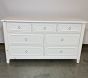 Open Box: Ava Regency 7 Drawer Dresser (56"W x 19"D) - Simply White, Brass