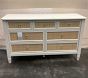 Open Box: Ava Regency Caned 7-Drawer Dresser (56"W x 19"D) - Simply White, Natural Cane