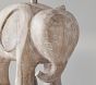 Carved Wood Elephant Table Lamp (17")