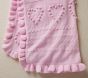 LoveShackFancy Textured Hearts Knit Baby Blanket