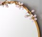 Grace Pink Flower Round Metal Mirror (30")