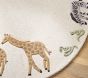Safari Animals Wool Round Rug