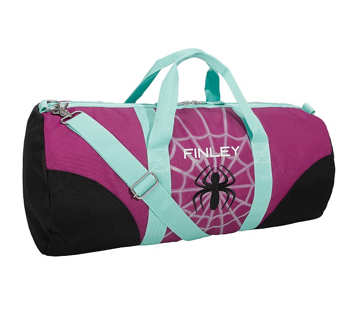 Mackenzie Navy Pink Multi Hearts Duffle Bag | Pottery Barn Kids
