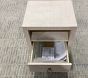 Open Box: AERIN Raffia Nightstand (19") - Whitewash, Antique Brass
