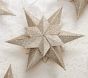 Large Glitter Paper Stars Ornaments, Silver, Set of 6
