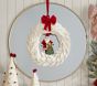 White Felt  With Santa Christmas Wreath