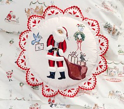 Riley Sheehey Embroidered Santa Pillow