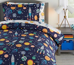 Solar System Glow-in-the-Dark Cotton Duvet Cover & Shams