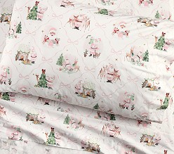 Blush Holly Jolly Santa Organic Sheet Set