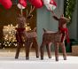 Rattan Reindeer with Bow Decor