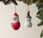 Shatterproof Wooden Santa and Snowman Ornaments, Set of 2