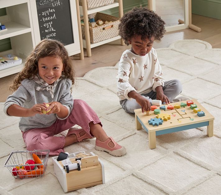 ・Playing children・Ｂ＆Ｇ. ・ Big Jigs x PBK Tabletop Activity Bench | Pottery Barn Kids