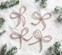 Pink Sparkle Bow Ornaments, Set of 4