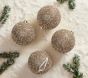 Oversized Shatterproof Tinsel Ball Ornaments, Set of 4 