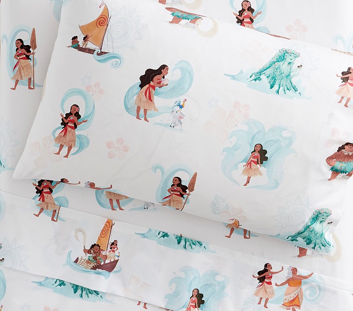 Pottery Barn Kids！ Moana ベッドカバー 4点セット Disney Moana Organic Toddler Bed Sheet Set & Pillowcase | Pottery