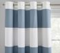 Open Box: Preppy Rugby Blackout Curtain, 52"W x 84"L - Chambray Blue