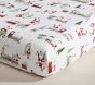 Holiday Trains Organic Cotton Crib Fitted Sheet