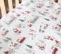 Holiday Trains Organic Cotton Crib Fitted Sheet